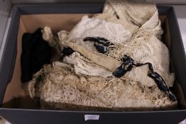 A small collection of early lace and textiles.