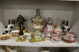 Decorative china to include Royal Doulton figurine 'Suzette' and a Worcester vase.