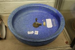 A Royal Doulton blue speckled pottery circular table fountain.
