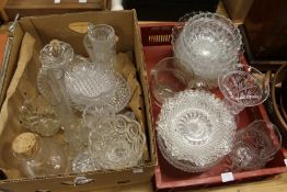 A large quantity of moulded and cut glassware.