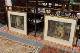 A pair of 19th century colour prints after Wheatley, entitled 'Morning' and 'Evening'.