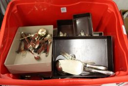 A large quantity of silver plated cutlery.