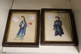 Two Chinese figural paintings.