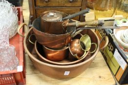 Copper preserve pans etc.