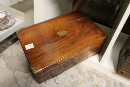 A brass bound mahogany writing slope.