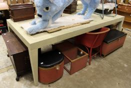 A large Art Deco style shagreen dining table. 8ft 6ins long x 4ft wide.