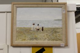 Denie Snushau 'On the Beach' oil on canvas.