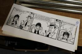 Bill Mevin, a quantity of cartoon sketches, unframed.