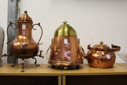 Three Dutch copper items.