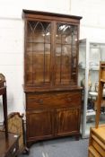 A George III mahogany secretaire bookcase.