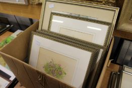 A small group of prints and watercolours.