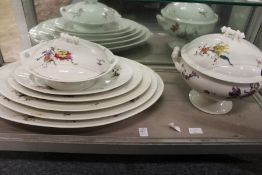 A graduated set of five oval dishes made for John Mortlock, Oxford Street, together with a