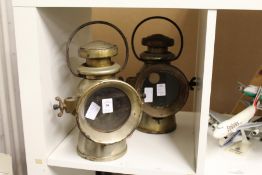 Two old hand lanterns.