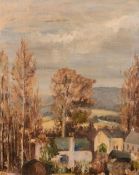 Early 20th century school, a country landscapes with distant hills, oil on canvas, 20