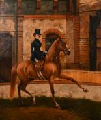 D. Martin (20th century), A lady riding side saddle on a horse, oil on canvas, signed, 24