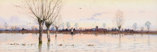 Arthur Anderson Fraser (1861-1904) British. A Fenland Landscape, Watercolour, Monogrammed and