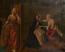 Edward Halliday (1902-1984) British, figures in an interior, a secret conversation, oil on canvas,