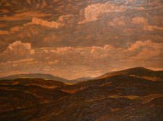 George Graham (1881-1949) British, A rolling Moorland landscape at dusk, oil on canvas, signed on