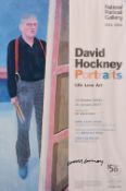 David Hockney, A signed exhibition poster from the national portrait gallery, 30