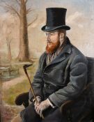 Eric Jones (20th century) British, 'Dreams of Yesterday', A portrait of a gentleman seated outdoors,