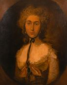 19th century school, A portrait of a lady, oil on canvas, 30