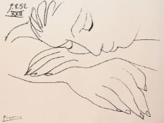 A Picasso Print, 'War and Peace', a study of a resting woman, 29