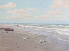 Vladimir Belsky (b.1949) Russian, 'On The Seashore', signed oil on canvas, 18