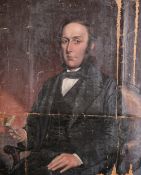 19th-century British school, a portrait of a seated gentleman holding a letter bearing an