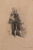 Ernest Meissonier (1815-1891) French, A pair of etchings of gallant cavaliers, signed in pencil,
