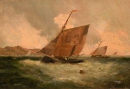 Attributed to George Knight (1851-1922) British, A pair of marine scenes with boats on choppy
