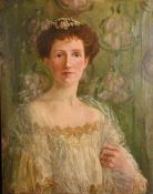 19th century English school, portrait of a Lady in an interior, oil on canvas, indistinctly