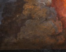 Circle of Wright of Derby (1734-1797) British, A study of a plume of smoke in a fiery sky,
