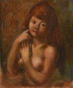 20th century school, a study of a female nude, oil on board, 11