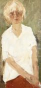 20th Century Russian School. A Study of a Young Child in a White Shirt, Oil on Canvas, 26