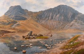 Arthur Terry Blamires (B.1930) British, 'Harrison Stickle Paving Ark and Stickle Tarn', a Lake