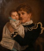 G. Etheridge (19th/20th century) British, a portrait of a mother and child, oil on canvas, signed