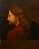 19th century European school, After the Emerald Icon, a portrait of Christ in profile, oil on canvas