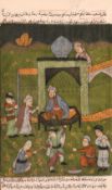 Mughal school (late 19th / early 20th century), A court scene, with inscription above and below