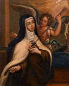 19th century European school, a portrait of a female saint, oil on copper, and in a fine gilt