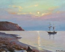 Yuri Voyevoda (b.1944) Russian, 'At Sunset', signed oil on board, 8