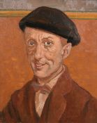 20th Century School. A Head Study of a Man Wearing a Hat, Oil on Panel. 16