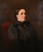 19th-century British school, Portrait of a seated lady, oil on canvas, 30