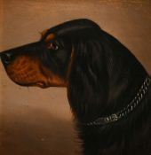 John Alfred Wheeler (1821-1903) British, a head study of a dog, oil on board, 8.5