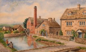 A.T. Daniel (20th/21st century) British, 'The Mill, Lower Slaughter, Glos', watercolour, signed with