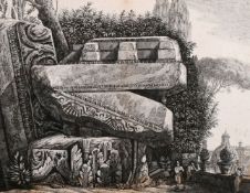 Luigi Rossini (1790-1857) Italian, 'Veduta dei Grandiosissimi Avanni del Tempio di Giove', engraving