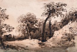 Attributed to John Varley I (1778-1842) British, A landscape view, bears signature to mount,