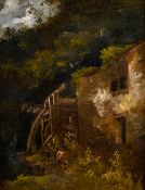 Thomas Churchyard (1798-1865) British, Figures in front of a watermill, oil on board, Provenance: J.