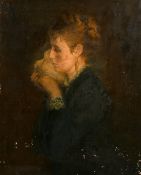 Annie L Robinson Swynnerton (1844-1933), a portrait of a Lady holding a dove,