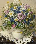 Lidya Datsenko (b.1958) Russian, 'Wildflowers', signed oil on canvas, 11.8