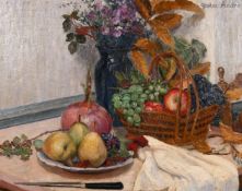 Gaston Andre (1884 - 1970) French, 'Fruits, Nature Morte', a still life composition, oil on